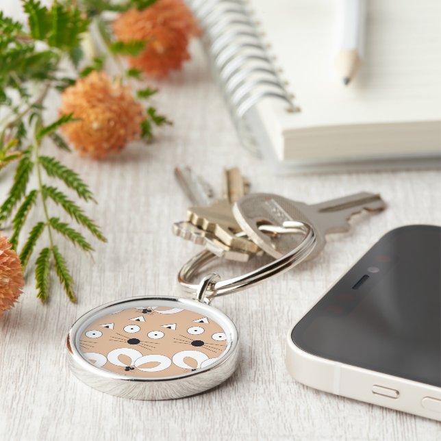 Cat & Mouse Tan Keychain (Side)