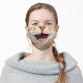Cat Mouth Funny Nose Kitten Cats Lovers Face Adult Cloth Face Mask (Worn)