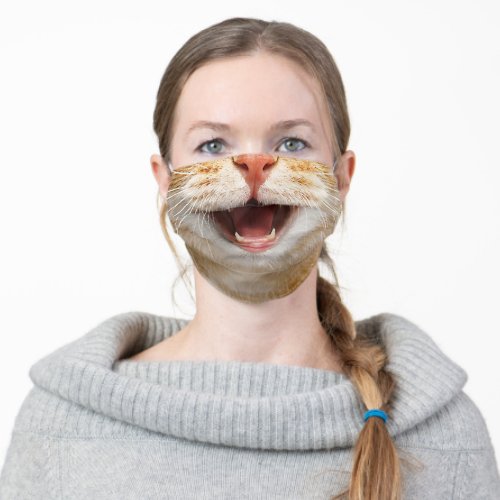 Cat Mouth Funny Nose Kitten Cats Lovers Face Adult Cloth Face Mask