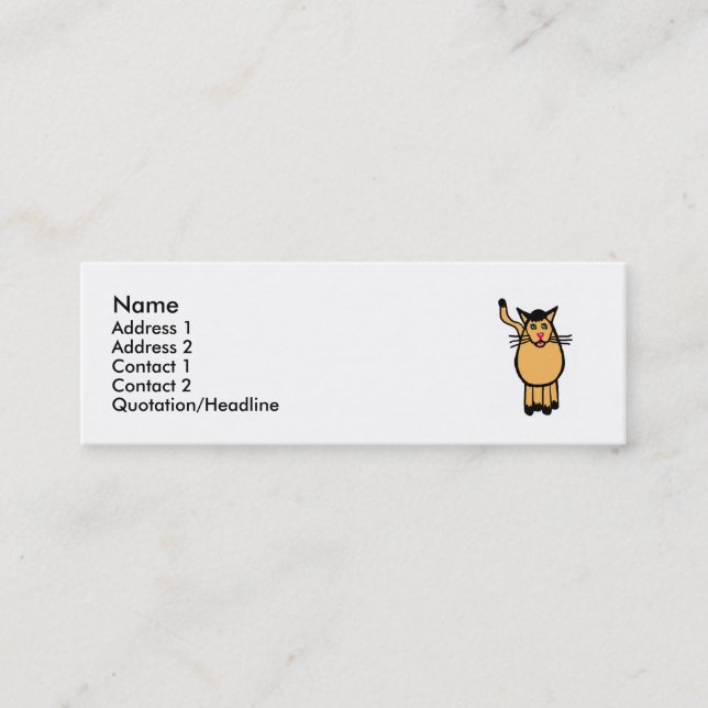 Cat Mrowwr Mini Business Card (Front)