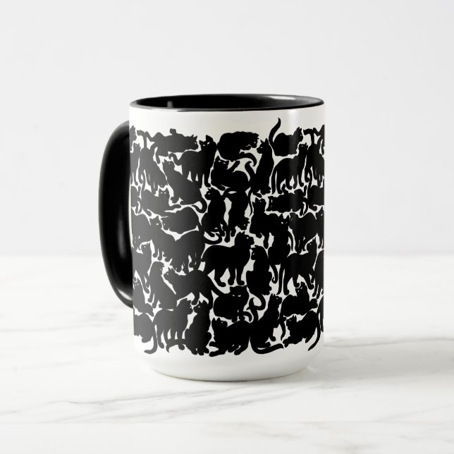 Cat Mug Coffee Cup Cool Cat Lover Art Cup (Front Left)