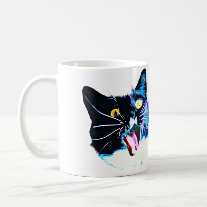 Cat Mug  "I came, I saw, I FRAZZED," Blue Junie