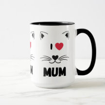Cat mugs I love mum