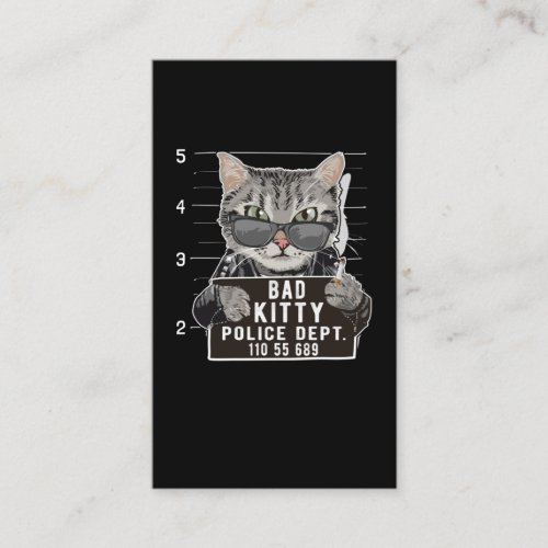 Cat Mugshot Animal Lover Business Card