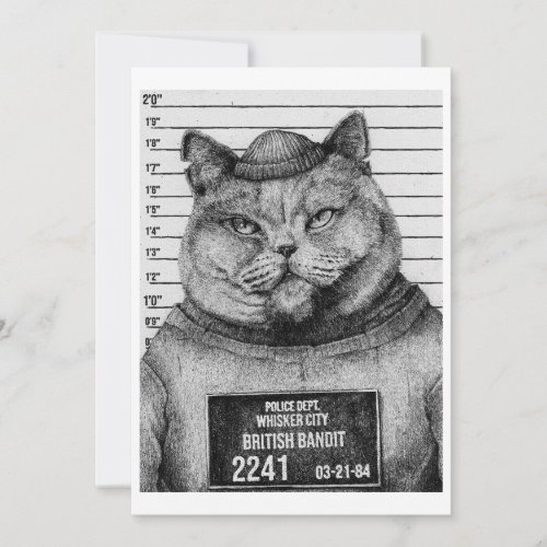 Cat mugshot invitation