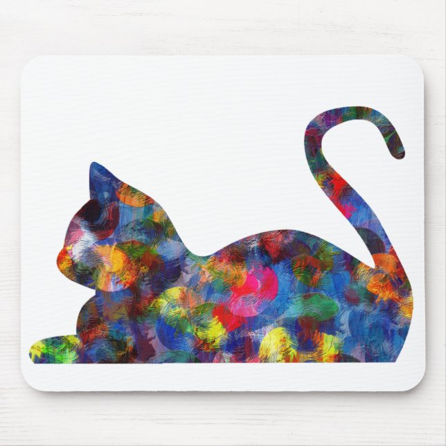 Cat Multi-Colored Mousepad (Front)