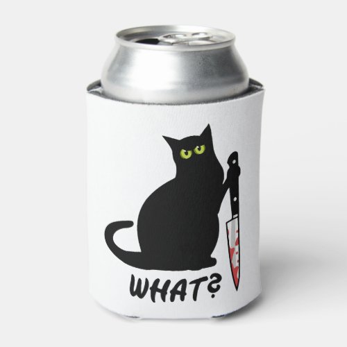 cat murder bloody knife can cooler