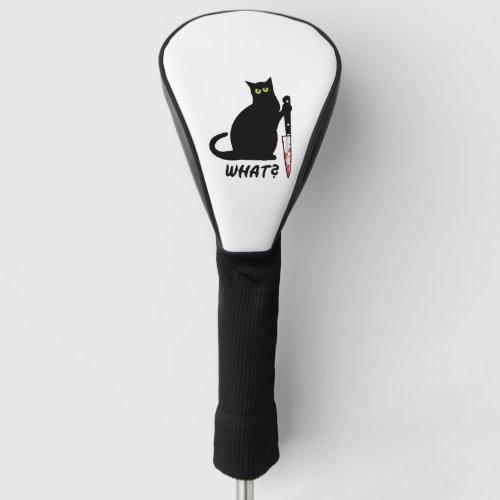 cat murder bloody knife golf head cover