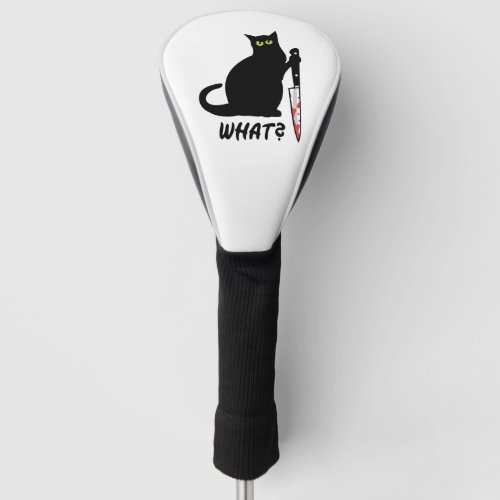 cat murder bloody knife golf head cover