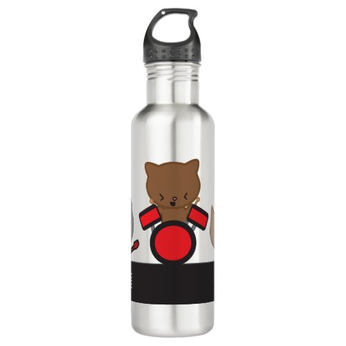 Cat Music Band Cute Stainless Steel Water Bottle