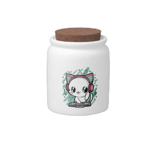 cat music candy jar