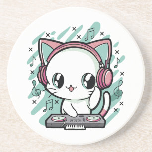 cat music coaster