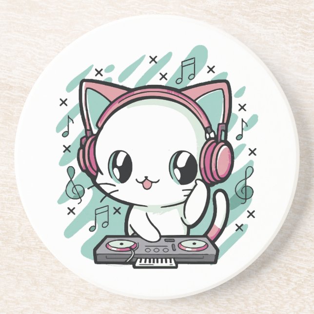 cat music coaster (Front)