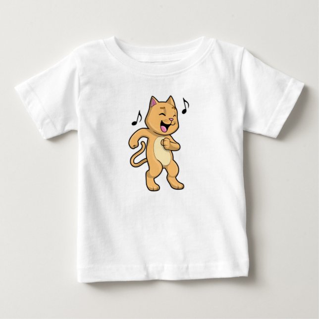 Cat Music Dance Baby T-Shirt (Front)
