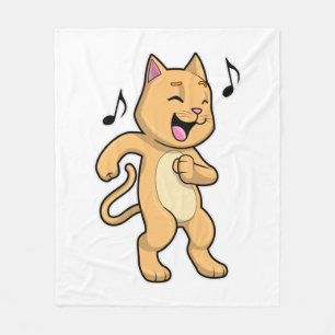 Cat Music Dance Fleece Blanket
