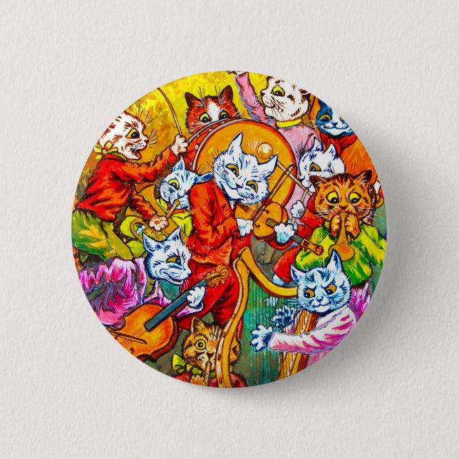 Cat Musical Band Button (Front)