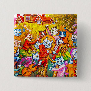 Cat Musical Band Button