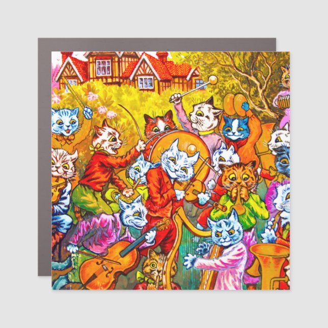 Cat Musical Band Car Magnet (Front)