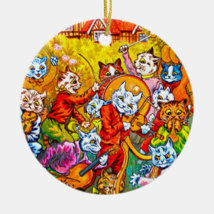 Cat Musical Band Ceramic Ornament