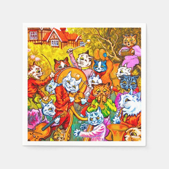 Cat Musical Band Napkins (Front)