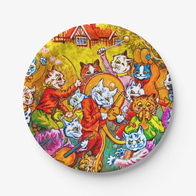Cat Musical Band Paper Plates (Front)