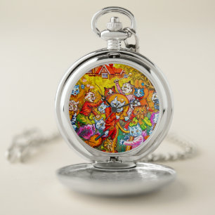Cat Musical Band Pocket Watch