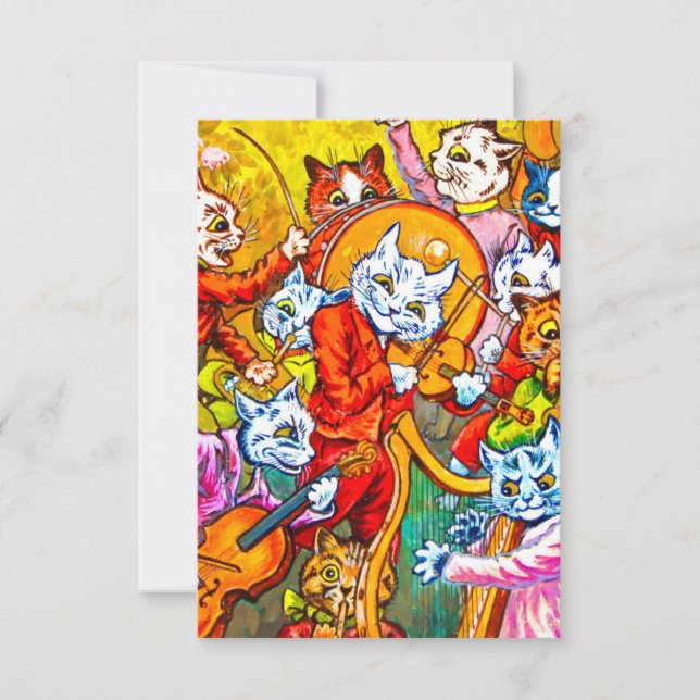 Cat Musical Band RSVP Card (Front)