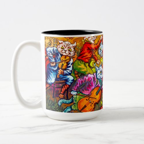 Cat Musical Band Two_Tone Coffee Mug