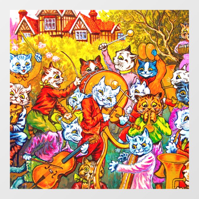 Cat Musical Band Window Cling (Sheet)