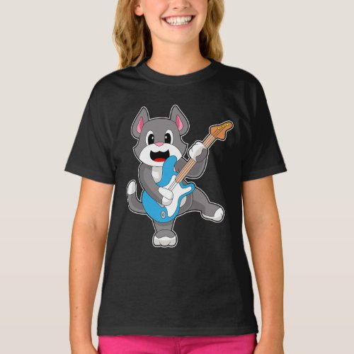 Cat Musician Guitar Music T_Shirt