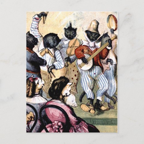 Cat Musicians Postcard