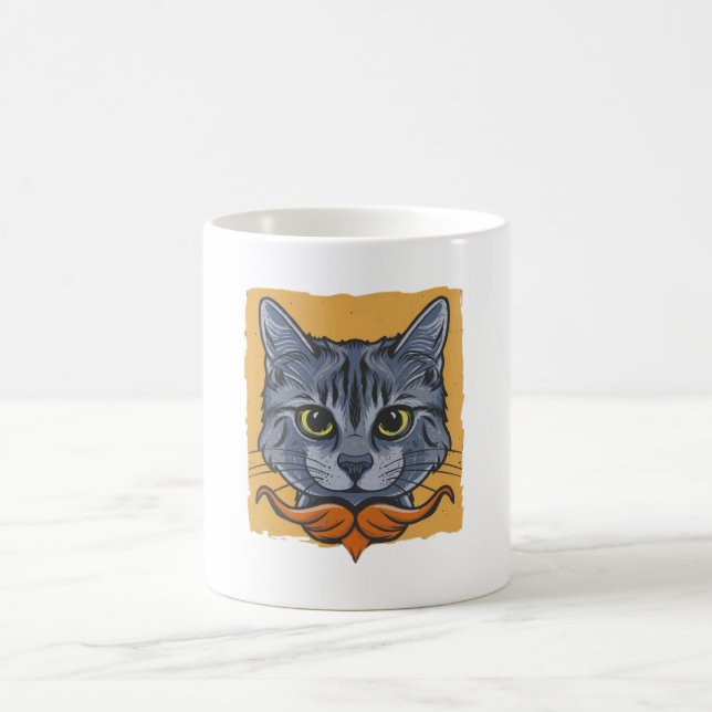 Cat Mustache  Coffee Mug (Center)