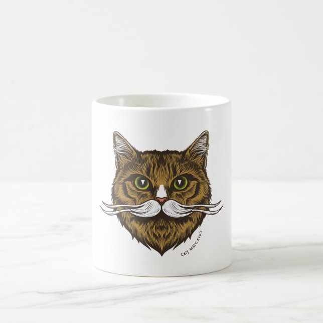 Cat Mustache  Coffee Mug (Center)