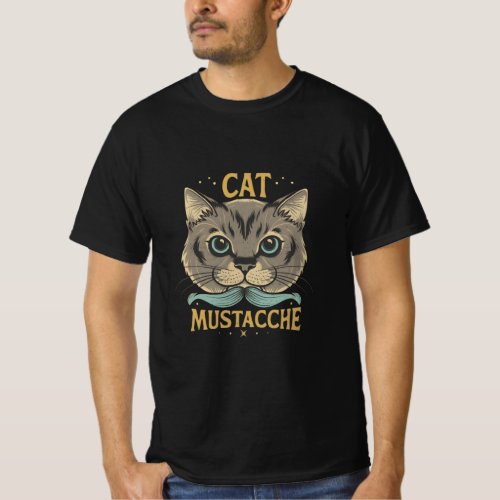 Cat Mustache T_Shirt