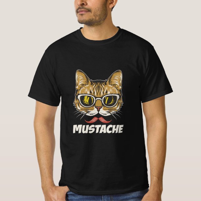 Cat Mustache  T-Shirt (Front)