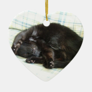 cat nap ceramic ornament