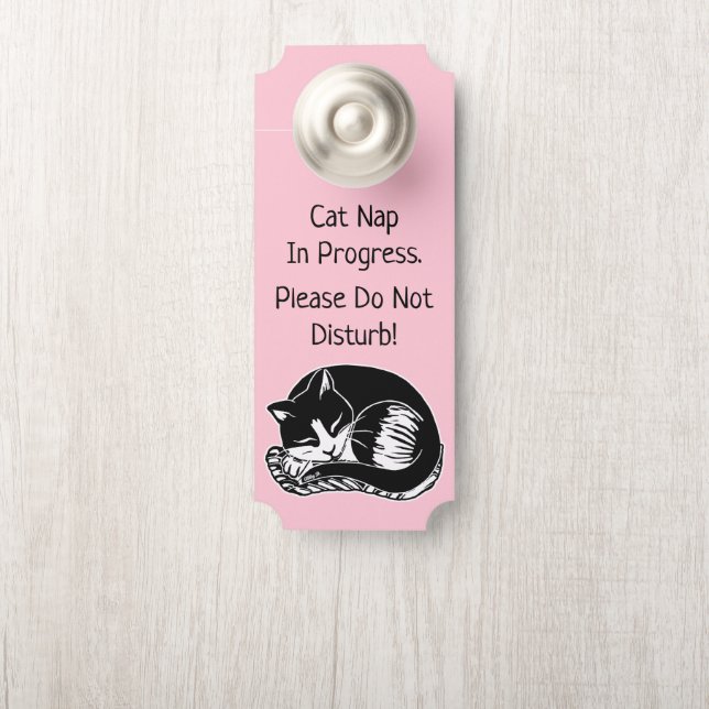 Cat Nap Do Not Disturb Standard Door Hanger (On Knob)