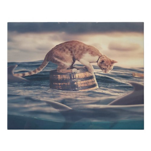 Cat Nap Dream or Nightmare Faux Canvas Print