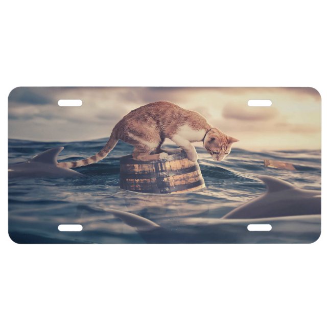 Cat Nap Dream or Nightmare License Plate (Front)