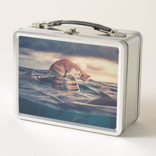 Cat Nap Dream or Nightmare Metal Lunch Box