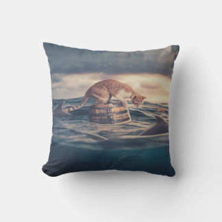 Cat Nap Dream or Nightmare Outdoor Pillow