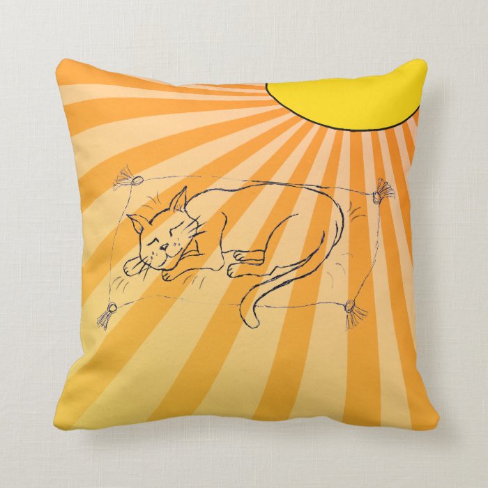 Cat Nap haiku Throw Pillows