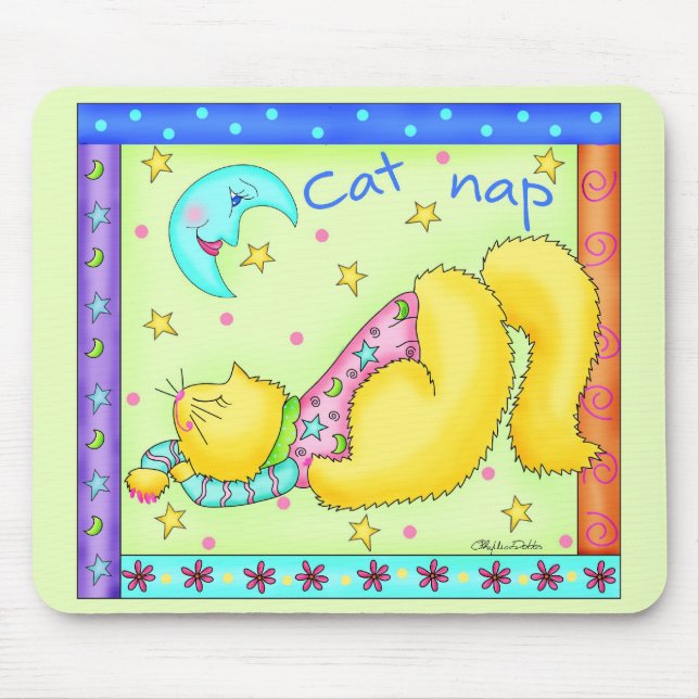 Cat Nap Mouse Pad (Front)