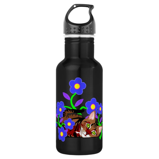 Cat Nap Stainless Steel Water Bottle (Front)