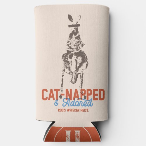 Cat_Napped Funny Cat Pun Kangaroo Weirdcore Seltzer Can Cooler
