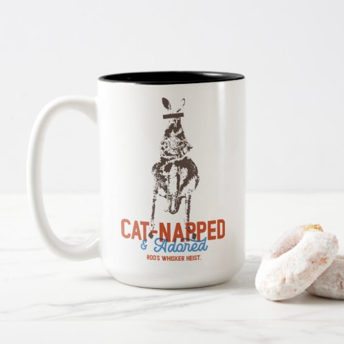 Cat_Napped Funny Cat Pun Kangaroo Weirdcore Two_Tone Coffee Mug