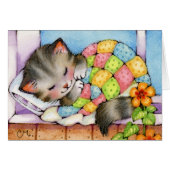 Cat Napping - Cute Kitten Card (Front Horizontal)