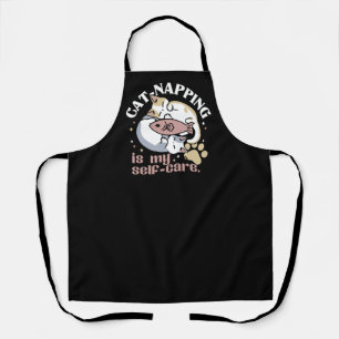 Cat-Napping Is My Self-Care Cute Cat Quote Apron