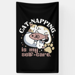 Cat-Napping Is My Self-Care Cute Cat Quote Banner