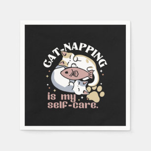 Cat-Napping Is My Self-Care Cute Cat Quote Napkins